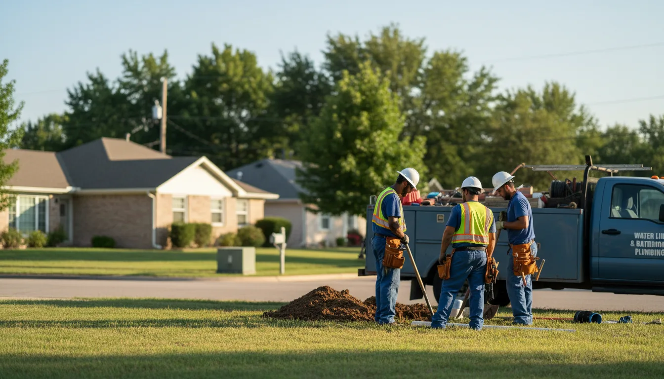 Residential water line and bathroom plumbing service in Leicester, MA